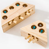 Cat Toys Pet Indoor Solid Wooden Cat Hunting Toy Interactive 3/5-holed Mouse Seat Scratch Interactive Cats Play Toy Best Gift