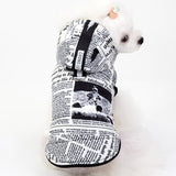 Chic Winter Pet Dog Coat Jacket Newspaper Cat Clothes Soft Warm Dog Clothes Small Puppy Coat Shih Tzu Pomeranian Dog Clothing