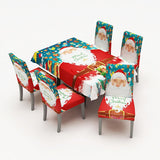 Christmas Chair Cover Kitchen Dining Seat Cover Slipcover Chair Removable Elastic Spandex Chair Covers New Year Xmas Party Decor