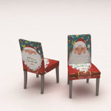 Christmas Chair Cover Kitchen Dining Seat Cover Slipcover Chair Removable Elastic Spandex Chair Covers New Year Xmas Party Decor