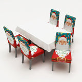 Christmas Chair Cover Kitchen Dining Seat Cover Slipcover Chair Removable Elastic Spandex Chair Covers New Year Xmas Party Decor