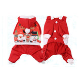 Christmas Dog Clothes for Small Dog Jumpsuit Snow Deer Puppy Coat Soft Thin Lining Dog Hoodie Coat For Teddy Puppy Winter Coat