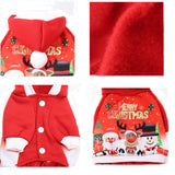 Christmas Dog Clothes for Small Dog Jumpsuit Snow Deer Puppy Coat Soft Thin Lining Dog Hoodie Coat For Teddy Puppy Winter Coat