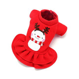 Christmas Dog Girl Clothes Pet Warm Winter Clothing Pet Princess Dress Costume 2-legged Cute Apparel Christmas Outfit