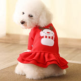 Christmas Dog Girl Clothes Pet Warm Winter Clothing Pet Princess Dress Costume 2-legged Cute Apparel Christmas Outfit