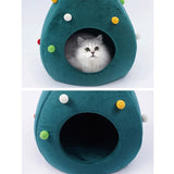 dasda  Christmas Tree Cave Cat Bed House Soft Cat Nest Beds Warm Winter Dog Bed Puppy House Kennel Cute Pet Bed For Small Dog Cat Nest
