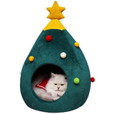 dasda  Christmas Tree Cave Cat Bed House Soft Cat Nest Beds Warm Winter Dog Bed Puppy House Kennel Cute Pet Bed For Small Dog Cat Nest