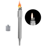 Cocina al aire libre de acero inoxidable, tubo de supervivencia soplado de fuego, tubo portátil de arranque de fuego, tubo retráctil de Camping, encendedor de tubo de fuego