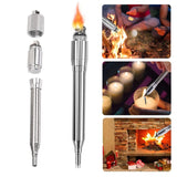 Cocina al aire libre de acero inoxidable, tubo de supervivencia soplado de fuego, tubo portátil de arranque de fuego, tubo retráctil de Camping, encendedor de tubo de fuego