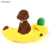ssss  Cotton Yellow Pet Puppy Bed Sofa Padded cama de cachorro Banana Cat Dog Bed House Kennel mat letto per cani halloween decoration