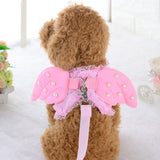 Cute Angel Lace Pearl Wings Pet Dog Leashes Collars Set Puppy Leads for Small Dogs Cats Dog Harness Head Collar for Cats collier
