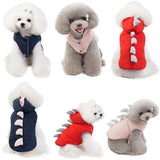 dasda  Cute Dinosaur Dog Clothes Winter Dog Coat Jacket Warm Puppy Coat French Bulldog Chihuahua Pet Dog Winter Jacket Clothing