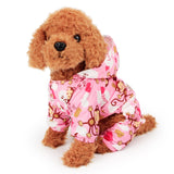 Cute Monkey Puppy Dog Raincoat for Small Dogs Breathable Mesh Lining Pet Rainwear Clothes Outdoor Waterproof Doggy Outfits XS-XL