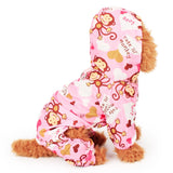 Cute Monkey Puppy Dog Raincoat for Small Dogs Breathable Mesh Lining Pet Rainwear Clothes Outdoor Waterproof Doggy Outfits XS-XL
