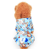 Cute Monkey Puppy Dog Raincoat for Small Dogs Breathable Mesh Lining Pet Rainwear Clothes Outdoor Waterproof Doggy Outfits XS-XL