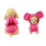 Cute Pet Dog Coat Winter Warm Dog Clothes with Big Ear Soft Fleece Dog Hoodie Puppy Outfits Clothing Yorkie Chihuahua Clothes