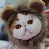 Cute Pet Lion Hair Mane Ears Head Wig Cap Funny Dog Cat Halloween Party Cosplay Warm Hat Scarf Fancy Winter Costume Pet Supplies