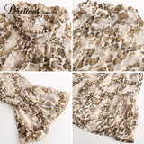DICLOUD Leopard Print High Neck Chiffon Dress For Women 2020 Spring Winter Long Sleeve Mini Party Dress Sexy Clothing Female