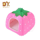 DannyKarl Pet Supplies Wave Strawberry Nest Warm Dog Kennel Cat Nest Can Be Removed and Washed Short Plush Pet Nest House 2019