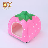 DannyKarl Pet Supplies Wave Strawberry Nest Warm Dog Kennel Cat Nest Can Be Removed and Washed Short Plush Pet Nest House 2019