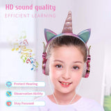 かわいいユニコーン有線ヘッドホンとマイク女の子 Daugther 音楽ステレオイヤホンコンピュータ携帯電話ゲーマーヘッドセット子供のギフト