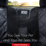 Dog Car Seat Covers with Mesh Visual Window Scratchproof Pet Hammock Waterproof for Back Seat 2 Storage Pockets Dog Seat Cover