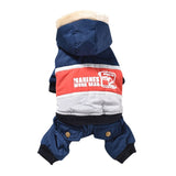 Dog Cat Winter Hooded Clothes Pet Warm 4-Legged Jacket Fleece Lining Thickness Jumpsuit Costume For Dogs French Bulldog