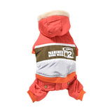 Dog Cat Winter Hooded Clothes Pet Warm 4-Legged Jacket Fleece Lining Thickness Jumpsuit Costume For Dogs French Bulldog