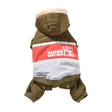 Dog Cat Winter Hooded Clothes Pet Warm 4-Legged Jacket Fleece Lining Thickness Jumpsuit Costume For Dogs French Bulldog