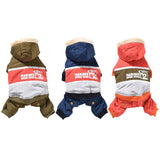 Dog Cat Winter Hooded Clothes Pet Warm 4-Legged Jacket Fleece Lining Thickness Jumpsuit Costume For Dogs French Bulldog
