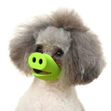Dog Muzzles Breathable Cute Pig Muzzle Silicone Anti-bite Stop Bark Bite Mouth Mask Adjustable for Small Dog Pet Mouth Cover