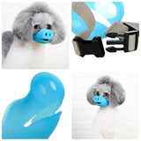 Dog Muzzles Breathable Cute Pig Muzzle Silicone Anti-bite Stop Bark Bite Mouth Mask Adjustable for Small Dog Pet Mouth Cover