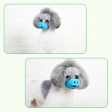 Dog Muzzles Breathable Cute Pig Muzzle Silicone Anti-bite Stop Bark Bite Mouth Mask Adjustable for Small Dog Pet Mouth Cover