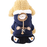 Dog Warm Accessories Clothes Pet Thickening Costume Small Dogs Jacket 4-legged Hooded Coat Puppy Winter Clothes Fashionable