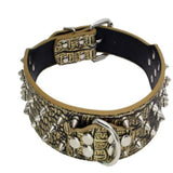 Dog rivet collar personalized custom leather dog collar for medium large dogs