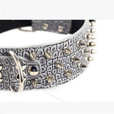 Dog rivet collar personalized custom leather dog collar for medium large dogs