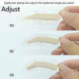Dual Colors Makeup Eyebrow Powder Seal Waterproof Eyebrow Stamp Long lasting Eyebrow Shadow Set 3 Natural Shapes Brow Stamper