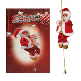 Electric Climbing Ladder Santa Claus Christmas Figurine Ornament Gifts Xmas Figurines Christmas Gift for Kid Red Xmas Tree