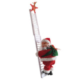 Electric Climbing Ladder Santa Claus Christmas Figurine Ornament Gifts Xmas Figurines Christmas Gift for Kid Red Xmas Tree