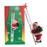 Electric Climbing Ladder Santa Claus Christmas Figurine Ornament Gifts Xmas Figurines Christmas Gift for Kid Red Xmas Tree