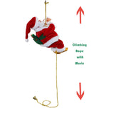 Electric Climbing Ladder Santa Claus Christmas Figurine Ornament Gifts Xmas Figurines Christmas Gift for Kid Red Xmas Tree