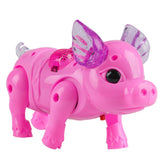 Electric Walking Singing Musical Light Pig Toy with Leash Interactive Kids Toy Electronics Robot Gift Children Birthday Present