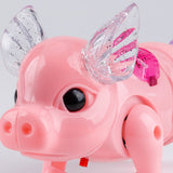 Electric Walking Singing Musical Light Pig Toy with Leash Interactive Kids Toy Electronics Robot Gift Children Birthday Present