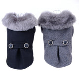 Elegant Small Dog Coat Winter Puppy Dog Clothes with Fur Collar Soft Warm Puppy Jacket Chihuahua Yorkie Clothing S,M,L,XL,XXL