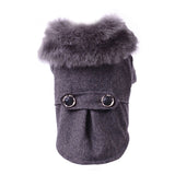 Elegant Small Dog Coat Winter Puppy Dog Clothes with Fur Collar Soft Warm Puppy Jacket Chihuahua Yorkie Clothing S,M,L,XL,XXL