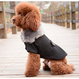 Elegant Small Dog Coat Winter Puppy Dog Clothes with Fur Collar Soft Warm Puppy Jacket Chihuahua Yorkie Clothing S,M,L,XL,XXL