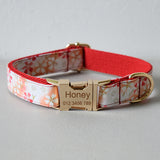 Engraved bow collar leash set handmade soft dog collar Chihuahua training rope walk the dog cat pet straps christmas decoration