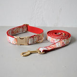 Engraved bow collar leash set handmade soft dog collar Chihuahua training rope walk the dog cat pet straps christmas decoration