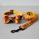 Engraved dog collar with bow tie for small medium dogs teddy Halloween pet accessories puppy necklace straps leash factory price