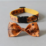 Engraved dog collar with bow tie for small medium dogs teddy Halloween pet accessories puppy necklace straps leash factory price